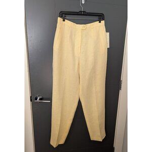 NWT Vintage Giorgio‎ Sant'Angelo Butter Yellow Linen Pants Size 14